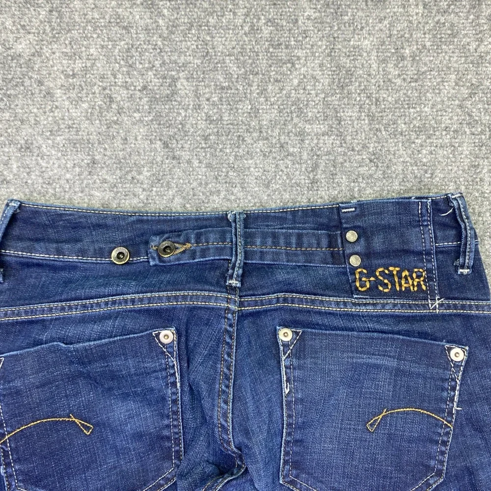 G-Star Raw Midge Straight Wmn Dark Wash Low Rise Jeans Sz 27 Grunge